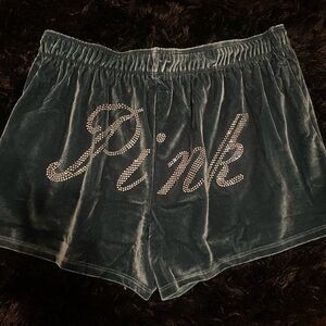 PINK Victoria’s secret pajama shorts, small, green velvet